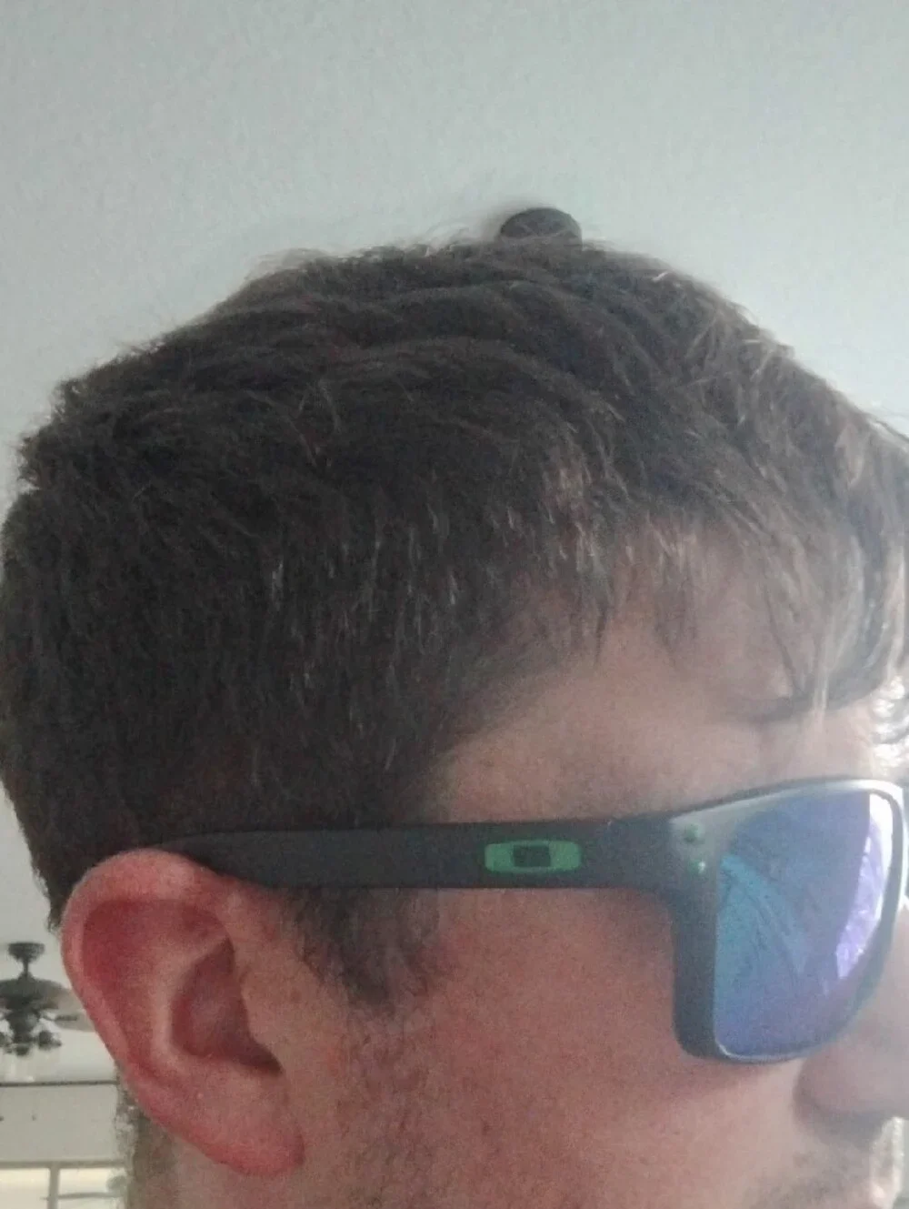 Oakley Matte Black Holbrook Sunglasses with Blue/Green Mirror Lenses
